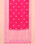 Rani pink by pink viscose crepe big border saree
