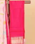 Pink by maroon viscose crep all over woven saree