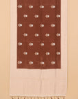 Brown by cream viscose crepe woven saree