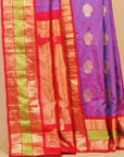 Dual tone anjeeri majenta by red gadhwal silk saree