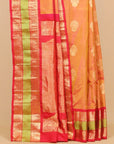 Mustard by maroon gadhwal silk saree