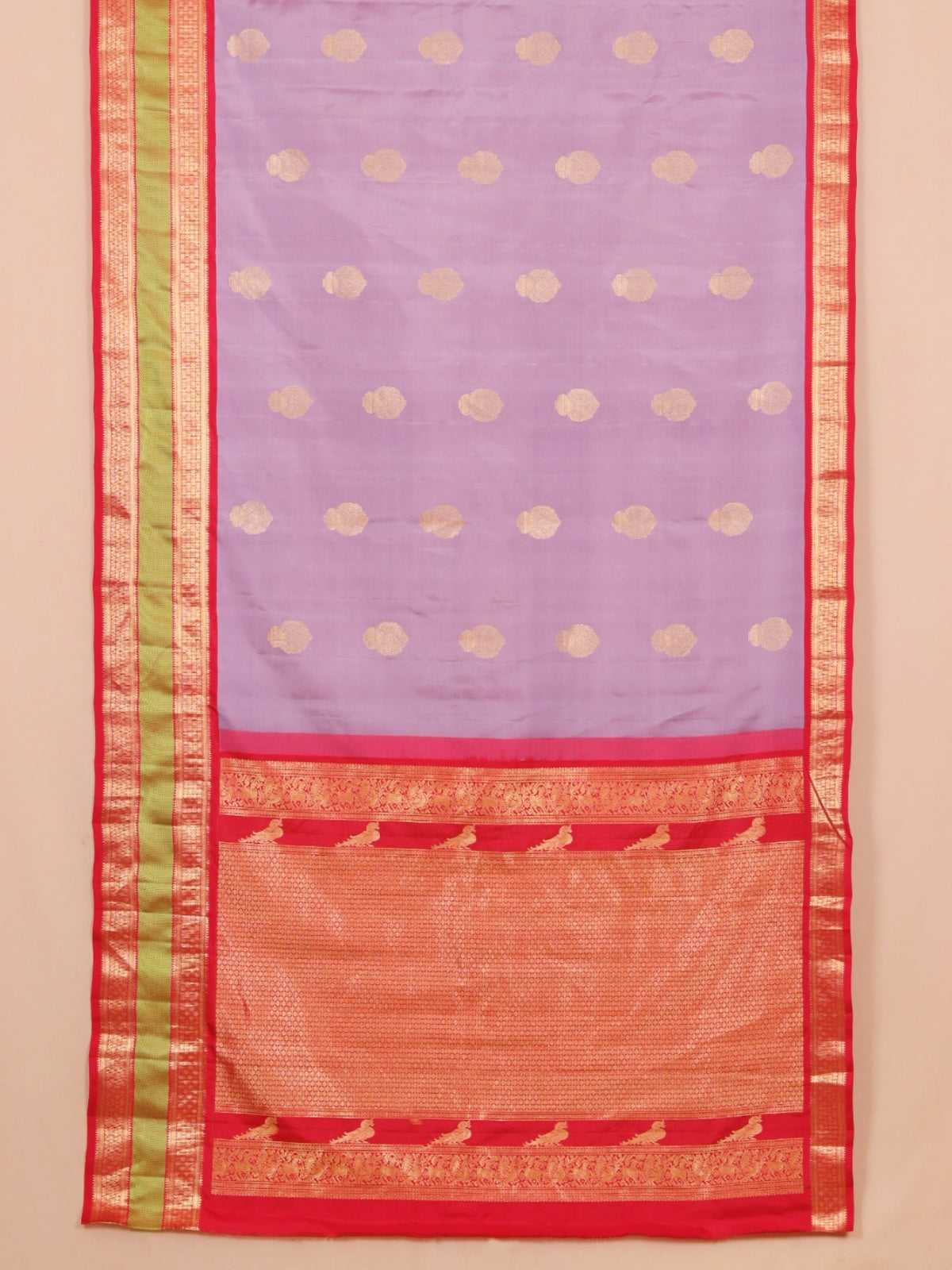Lavander by red gadhwal silk saree