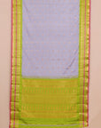 Grey by parrot green gadhwal silk saree