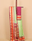 Pista green by wine gadhwal silk saree