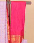 Lavander by red temple zari checks gadhwal silk saree
