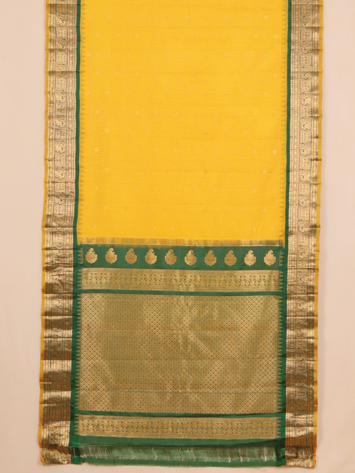 Muster by greeen small zari checks gadhwal saree