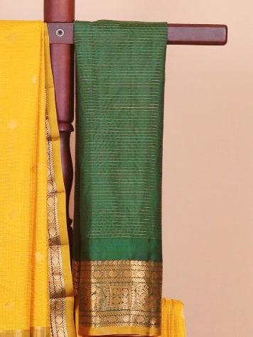 Muster by greeen small zari checks gadhwal saree