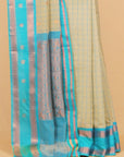 Light pista by peacock kanchi cotton saree