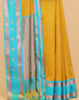 Muster yellow by peacock kanchi cotton saree