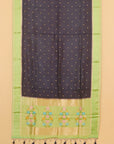 Navy by pista green crepe viscose saree