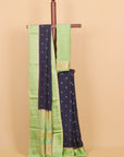 Navy by pista green crepe viscose saree