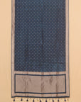 Navy small border buties crepe saree