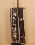 Black self fancy skirt border plain crepe saree