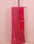 Maroon rani Kashmiri embroidery saree