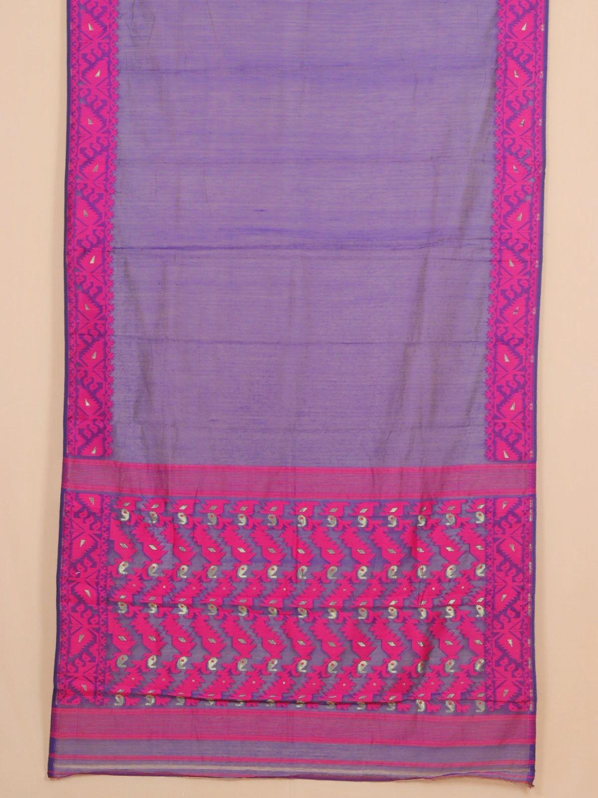 Navy blue dhakai cotton saree