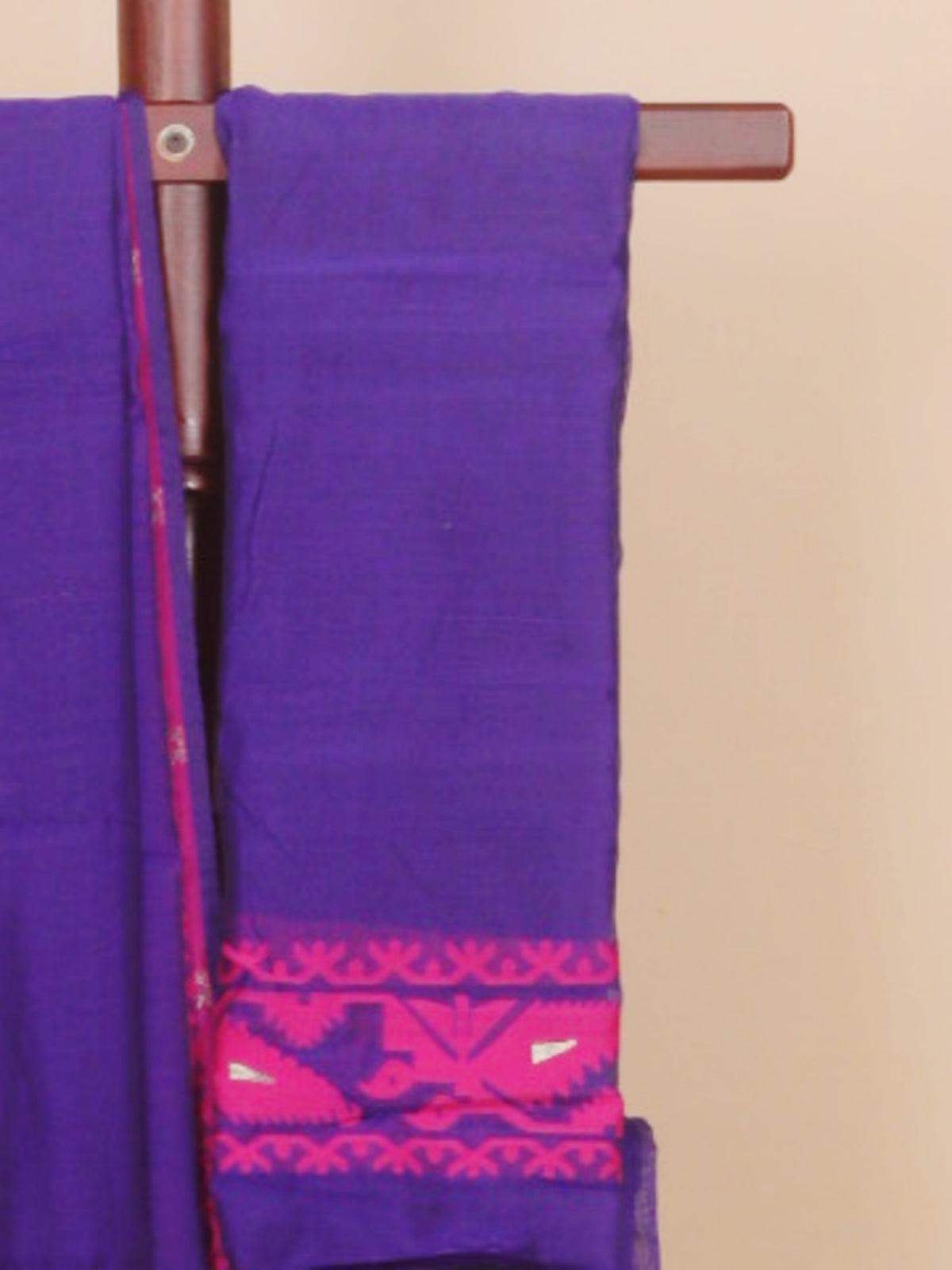 Navy blue dhakai cotton saree