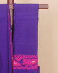 Navy blue dhakai cotton saree