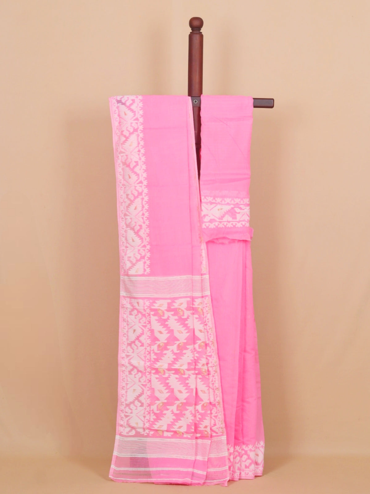 Pink dhakai cotton saree