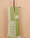 Pista dhakai plain cotton saree