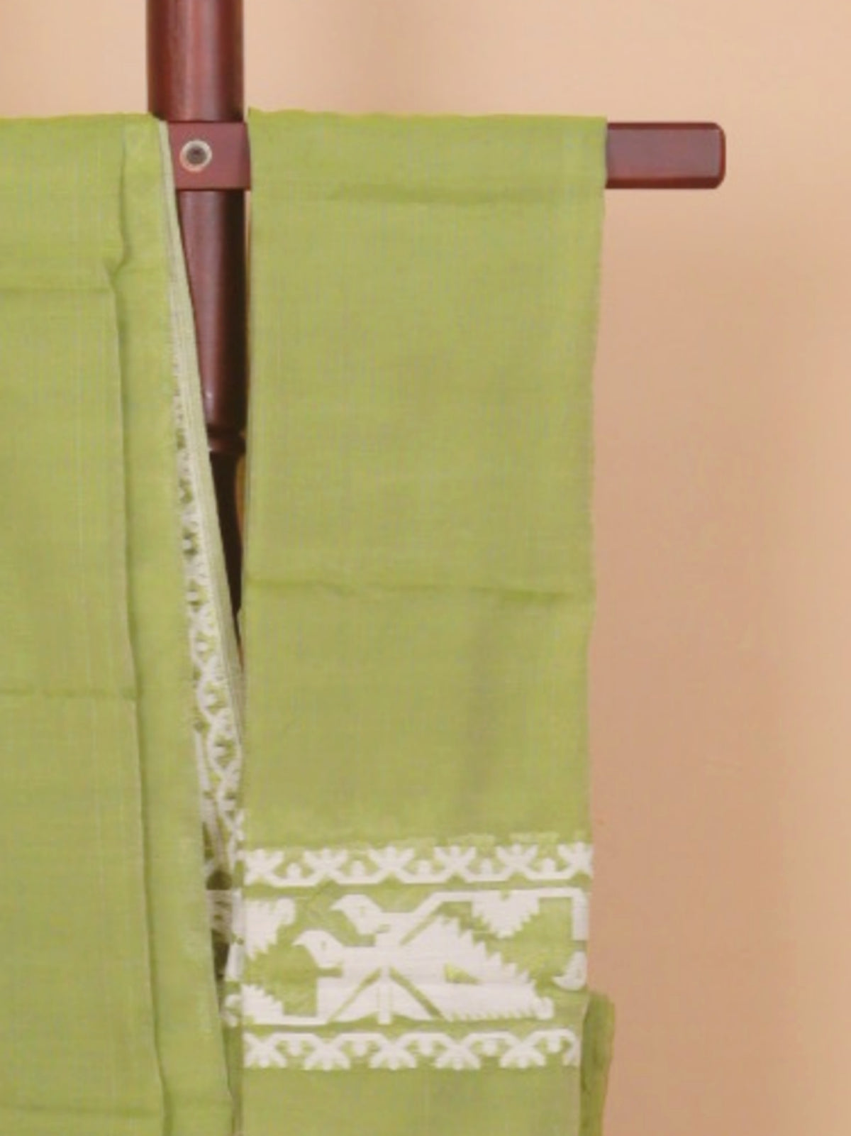 Pista dhakai plain cotton saree