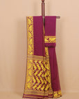 Wine dhakai cotton saree