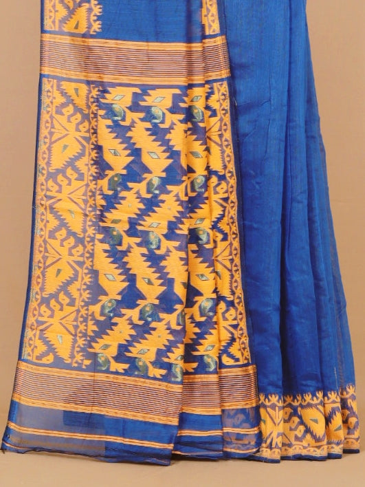 Blue dhakai cotton saree