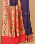 Purple asavali paithani saree