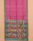 Magenta by peacock zari checks printed silk saree