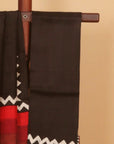 Black printed silk saree