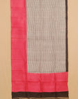 Cream by rani pink printed silk saree