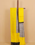 Cream by yellow printed silk saree
